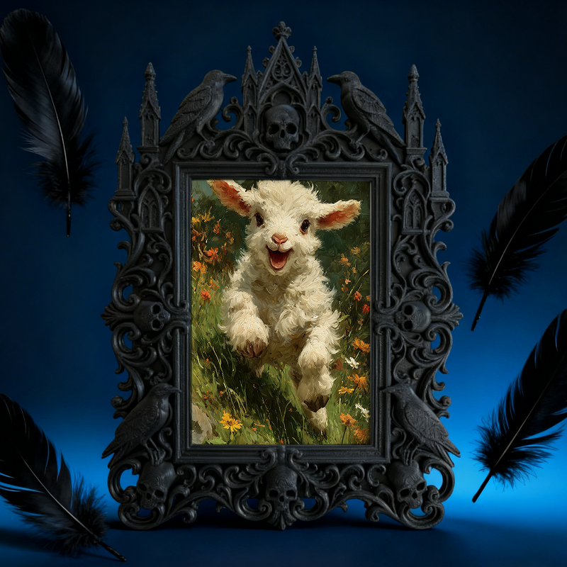 Gothic Dark Frame | Gothic Plant Shop Decor, Photo Holder, Waterproof Plastic Frame