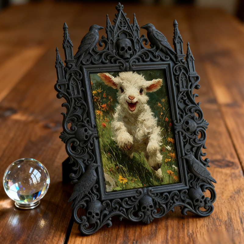 Gothic Dark Frame | Gothic Plant Shop Decor, Photo Holder, Waterproof Plastic Frame