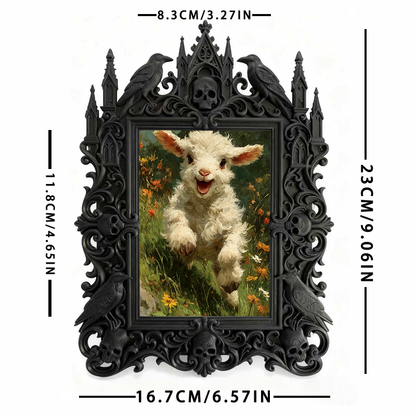 Gothic Dark Frame | Gothic Plant Shop Decor, Photo Holder, Waterproof Plastic Frame