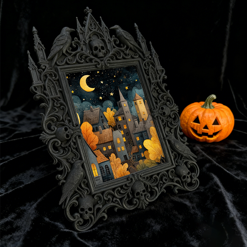 Gothic Dark Frame | Home Library Nook Decor, Photo Ornament, Waterproof Plastic