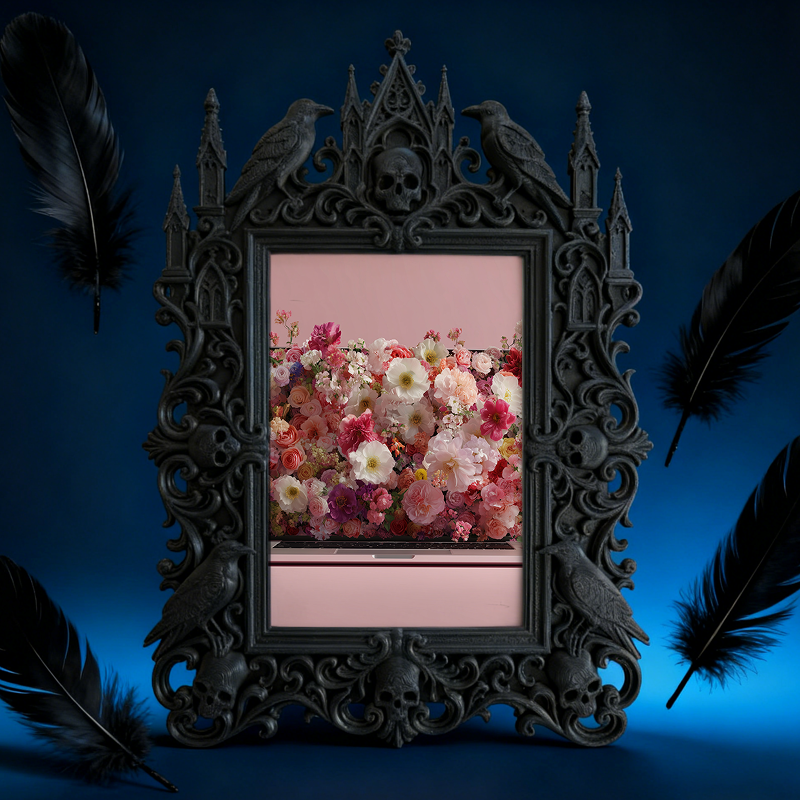 Gothic Dark Frame | Custom Tattoo Flash Shop Decor, Photo Holder, Waterproof Plastic Frame