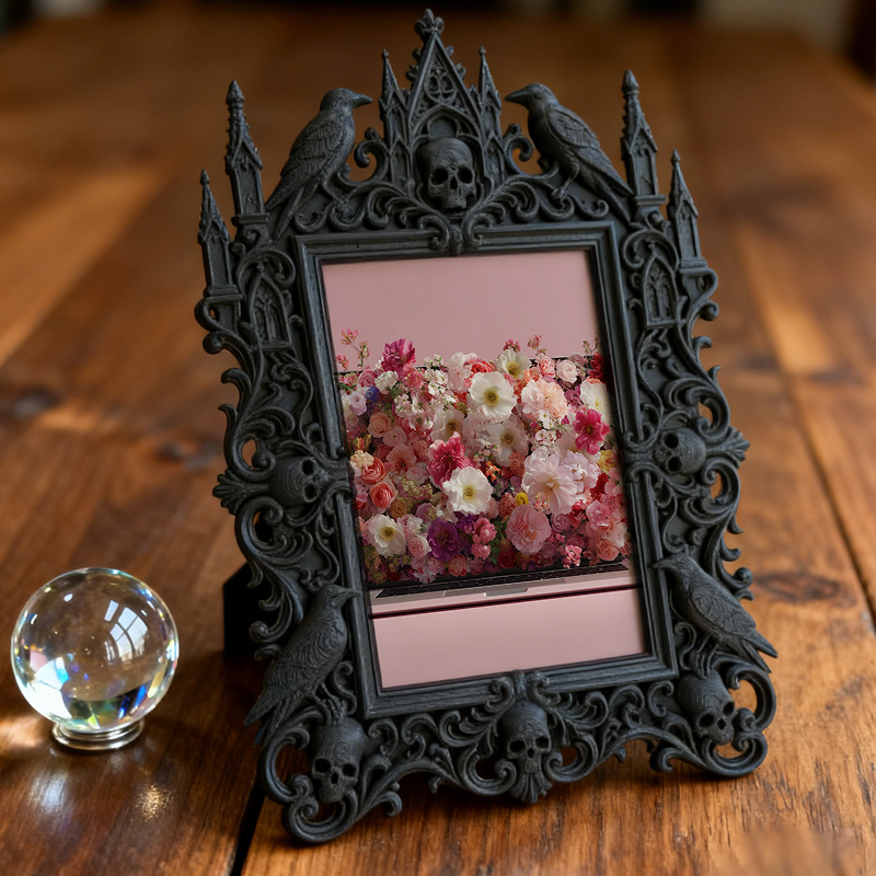 Gothic Dark Frame | Custom Tattoo Flash Shop Decor, Photo Holder, Waterproof Plastic Frame