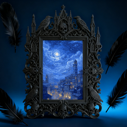 Gothic Dark Frame | Bird Watching Hut Decor, Photo Prop, Wall/Tabletop