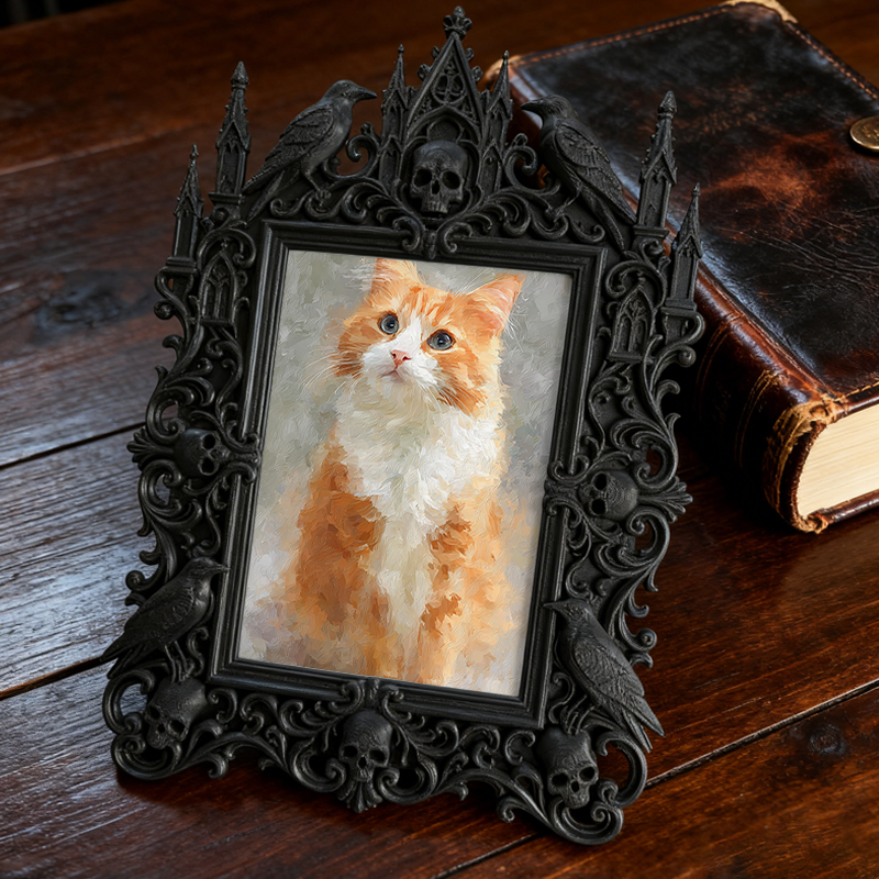 Gothic Dark Frame | Dark-themed Bakery Decor, Photo Ornament, Dual-use