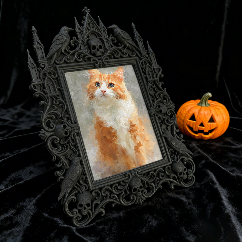 Gothic Dark Frame | Dark-themed Bakery Decor, Photo Ornament, Dual-use