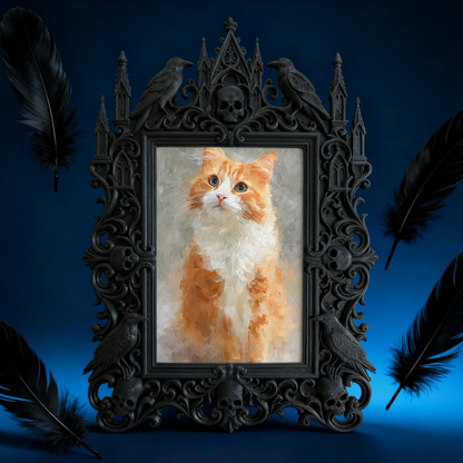 Gothic Dark Frame | Dark-themed Bakery Decor, Photo Ornament, Dual-use