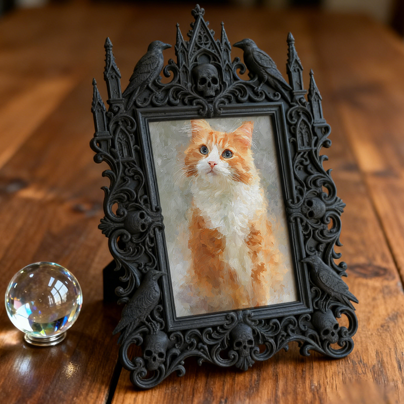 Gothic Dark Frame | Dark-themed Bakery Decor, Photo Ornament, Dual-use