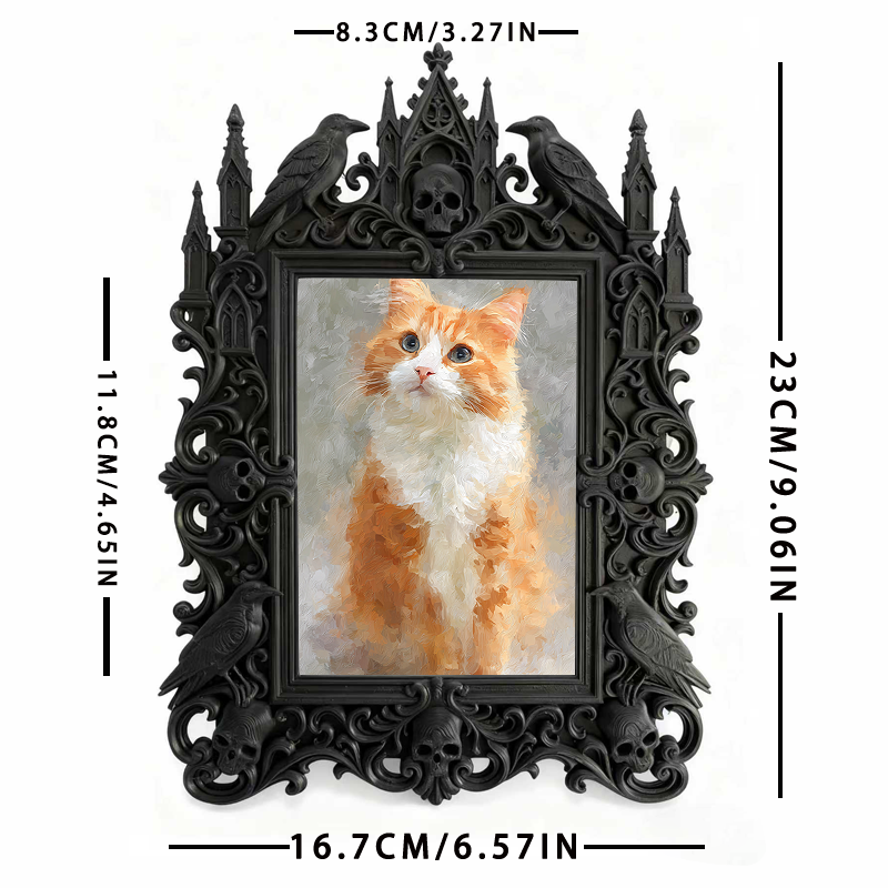 Gothic Dark Frame | Dark-themed Bakery Decor, Photo Ornament, Dual-use