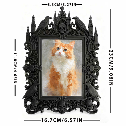 Gothic Dark Frame | Dark-themed Bakery Decor, Photo Ornament, Dual-use