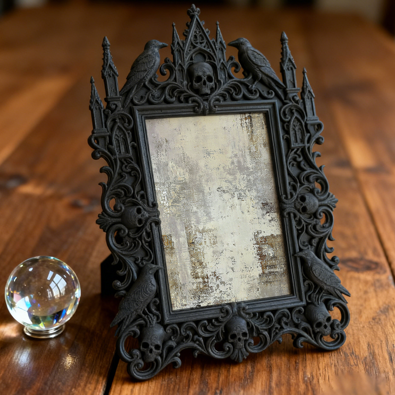 Premium Gothic Dark-style Photo Frame | Witchy Home Brewing Meadery Decor, Photo Ornament, Wall-mountable & Tabletop, Waterproof Rustic Fram