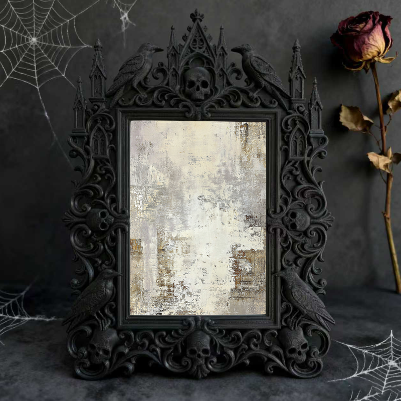 Premium Gothic Dark-style Photo Frame | Witchy Home Brewing Meadery Decor, Photo Ornament, Wall-mountable & Tabletop, Waterproof Rustic Fram