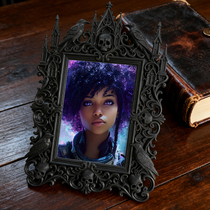 Popular Gothic Dark-style Photo Frame | Dark Fantasy RPG Game Master Desk Decor, Photo Ornament, Wall/Table Dual-use, Waterproof Game Frame
