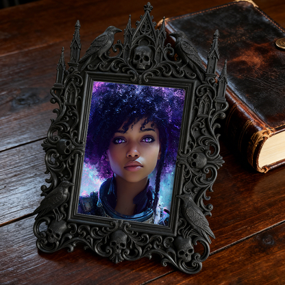 Popular Gothic Dark-style Photo Frame | Dark Fantasy RPG Game Master Desk Decor, Photo Ornament, Wall/Table Dual-use, Waterproof Game Frame