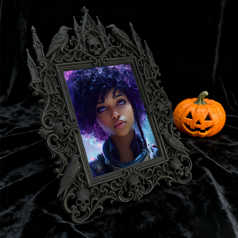 Popular Gothic Dark-style Photo Frame | Dark Fantasy RPG Game Master Desk Decor, Photo Ornament, Wall/Table Dual-use, Waterproof Game Frame