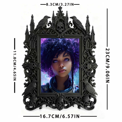Popular Gothic Dark-style Photo Frame | Dark Fantasy RPG Game Master Desk Decor, Photo Ornament, Wall/Table Dual-use, Waterproof Game Frame