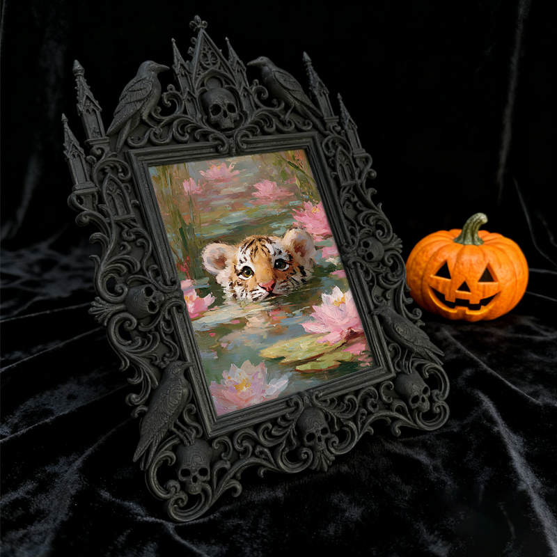 Stylish Gothic Dark-style Photo Frame | Retro Bicycle Repair Shop Wall Decor, Photo Ornament, Wall-mountable & Tabletop, Waterproof Industri