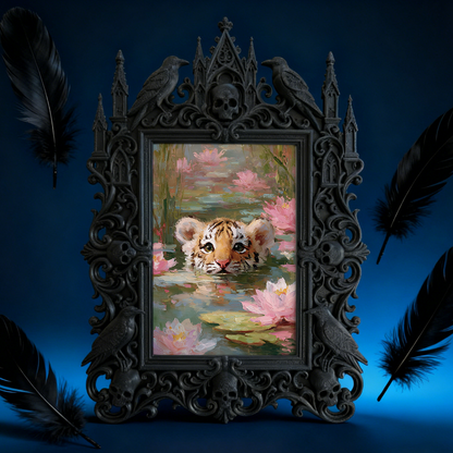 Stylish Gothic Dark-style Photo Frame | Retro Bicycle Repair Shop Wall Decor, Photo Ornament, Wall-mountable & Tabletop, Waterproof Industri