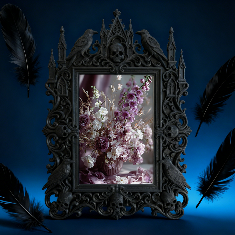 Luxury Gothic Dark-style Photo Frame | Gothic Themed Pop-up Bar Wall Decor, Photo Ornament, Dual-use Display, Waterproof Bar-style Plastic F