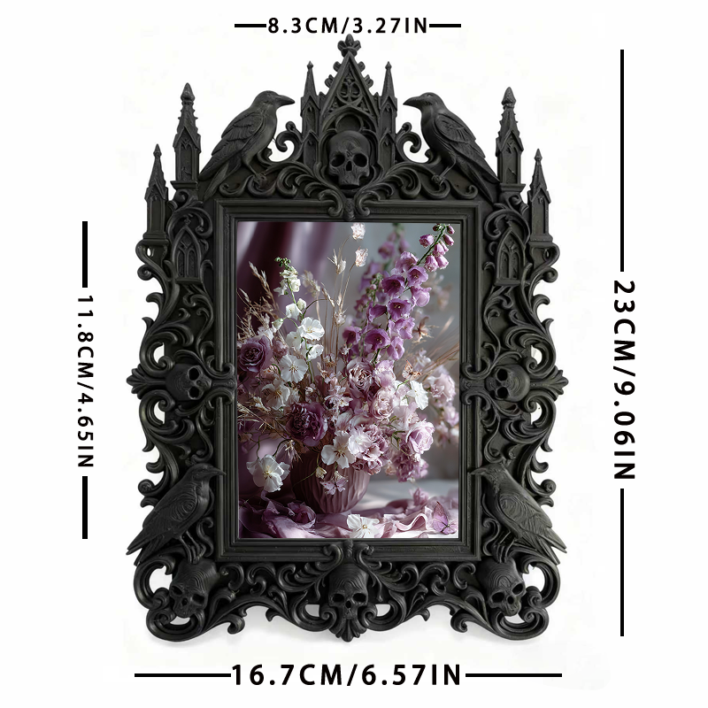 Luxury Gothic Dark-style Photo Frame | Gothic Themed Pop-up Bar Wall Decor, Photo Ornament, Dual-use Display, Waterproof Bar-style Plastic F