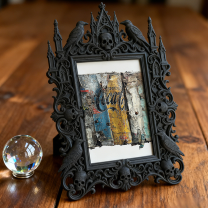 Top-rated Gothic Dark-style Photo Frame | Witchy Halloween Costume Shop Decor, Photo Ornament, Wall-mountable & Tabletop, Waterproof Holiday