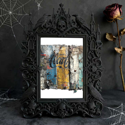 Top-rated Gothic Dark-style Photo Frame | Witchy Halloween Costume Shop Decor, Photo Ornament, Wall-mountable & Tabletop, Waterproof Holiday