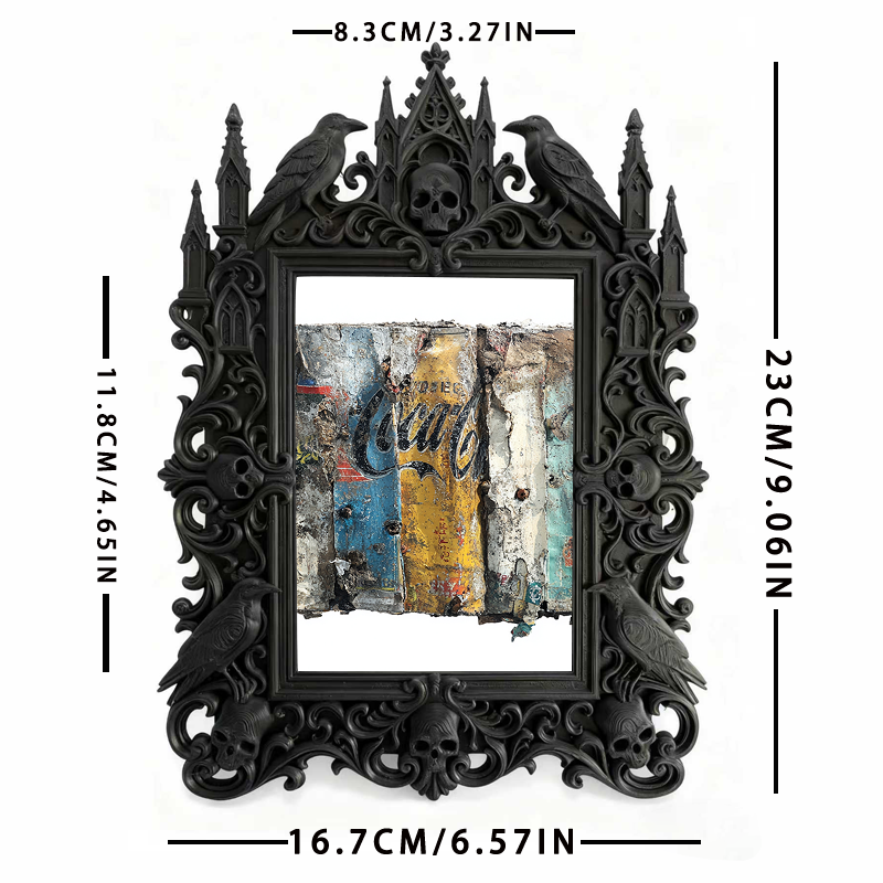 Top-rated Gothic Dark-style Photo Frame | Witchy Halloween Costume Shop Decor, Photo Ornament, Wall-mountable & Tabletop, Waterproof Holiday
