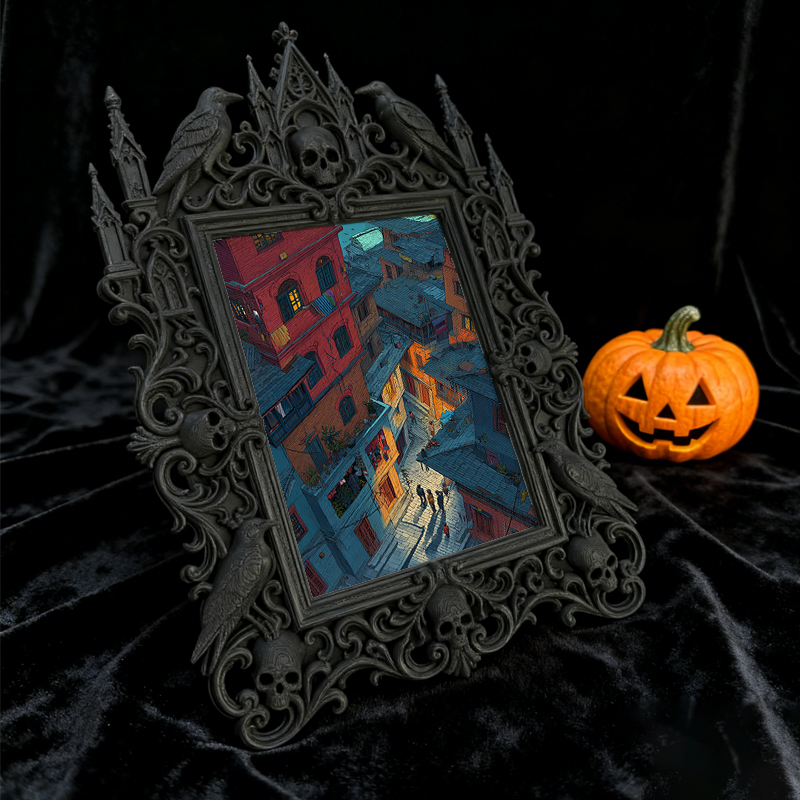 Bestseller Gothic Dark-style Photo Frame | Dark Academia Stationery Shop Shelf Decor, Photo Ornament, Wall/Table Dual-use, Waterproof Office