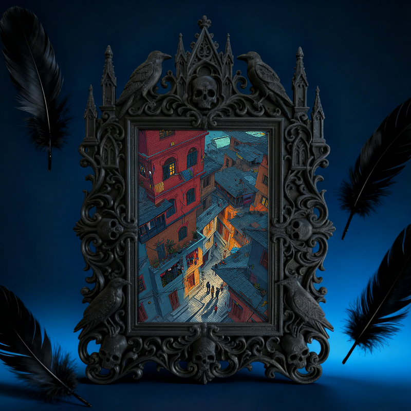 Bestseller Gothic Dark-style Photo Frame | Dark Academia Stationery Shop Shelf Decor, Photo Ornament, Wall/Table Dual-use, Waterproof Office