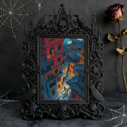 Bestseller Gothic Dark-style Photo Frame | Dark Academia Stationery Shop Shelf Decor, Photo Ornament, Wall/Table Dual-use, Waterproof Office