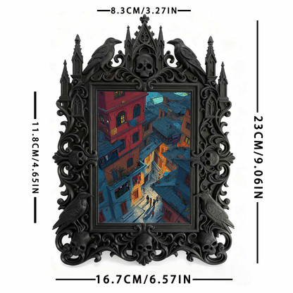 Bestseller Gothic Dark-style Photo Frame | Dark Academia Stationery Shop Shelf Decor, Photo Ornament, Wall/Table Dual-use, Waterproof Office