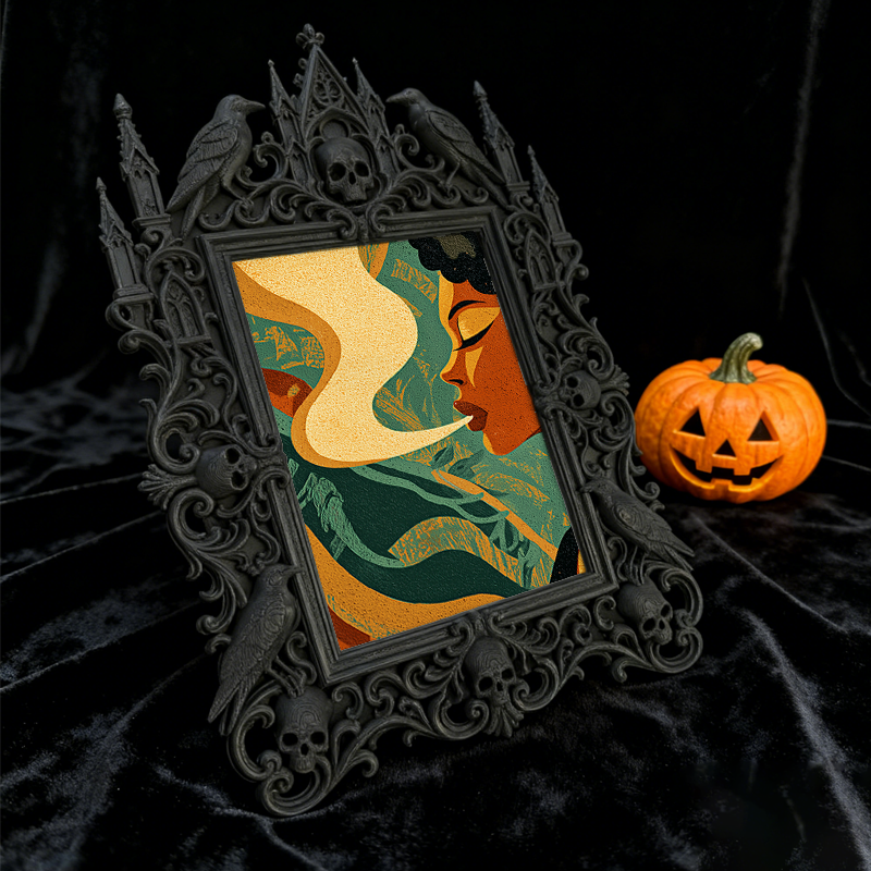 Premium Gothic Dark-style Photo Frame | Magical Potion Shop Counter Decor, Photo Ornament, Wall-mountable & Tabletop, Waterproof Plastic Fra