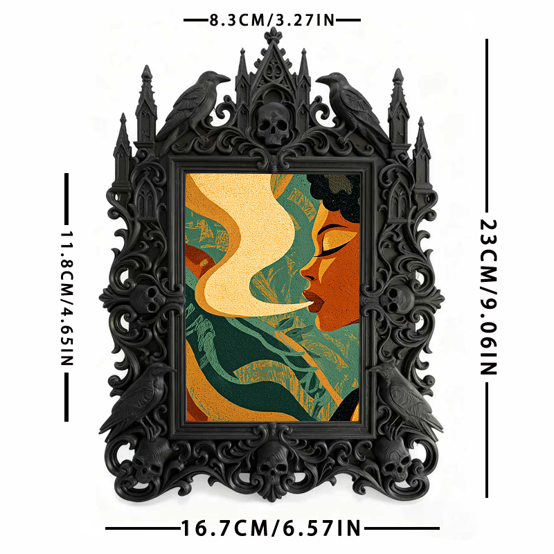 Premium Gothic Dark-style Photo Frame | Magical Potion Shop Counter Decor, Photo Ornament, Wall-mountable & Tabletop, Waterproof Plastic Fra