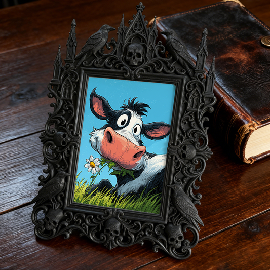 Popular Gothic Dark-style Photo Frame | Dark Fairy Tale Themed Kids’ Room Decor, Photo Ornament, Wall/Table Dual-use, Waterproof Anti-fade F