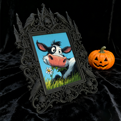 Popular Gothic Dark-style Photo Frame | Dark Fairy Tale Themed Kids’ Room Decor, Photo Ornament, Wall/Table Dual-use, Waterproof Anti-fade F