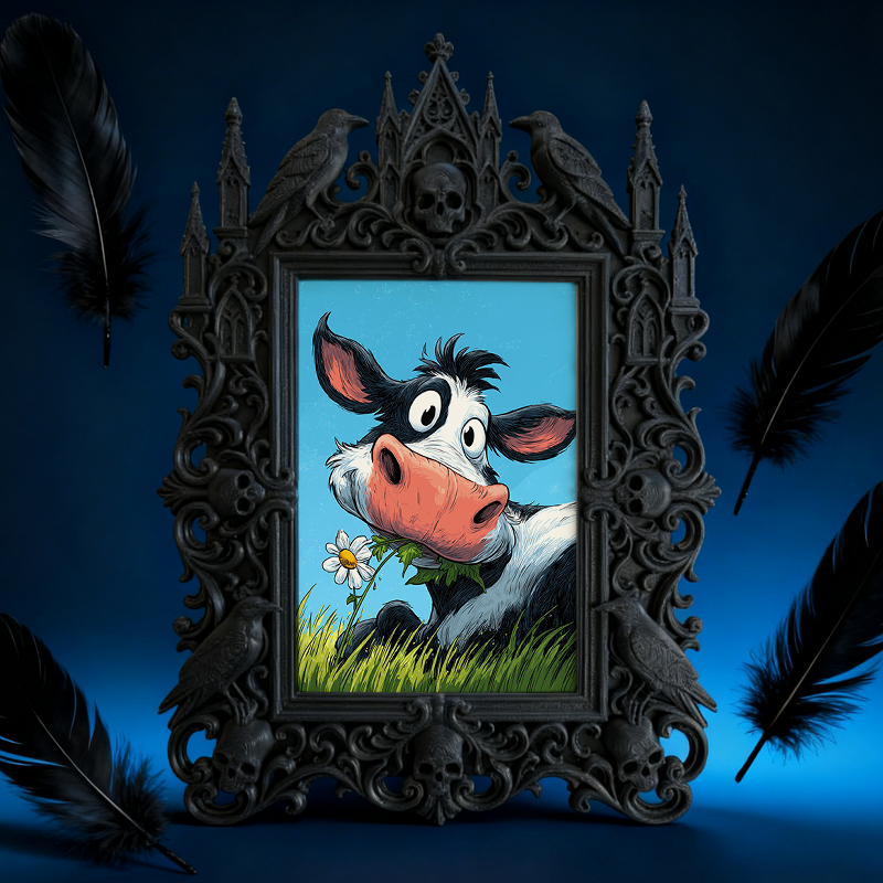 Popular Gothic Dark-style Photo Frame | Dark Fairy Tale Themed Kids’ Room Decor, Photo Ornament, Wall/Table Dual-use, Waterproof Anti-fade F