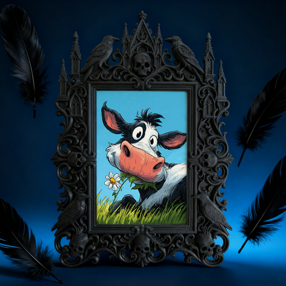 Popular Gothic Dark-style Photo Frame | Dark Fairy Tale Themed Kids’ Room Decor, Photo Ornament, Wall/Table Dual-use, Waterproof Anti-fade F
