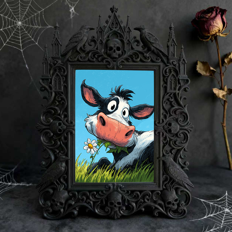 Popular Gothic Dark-style Photo Frame | Dark Fairy Tale Themed Kids’ Room Decor, Photo Ornament, Wall/Table Dual-use, Waterproof Anti-fade F