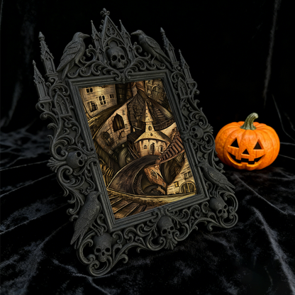 Stylish Gothic Dark-style Photo Frame | Gothic Pet Grooming Shop Display, Photo Ornament, Wall-mountable & Tabletop, Waterproof Scratch-resi