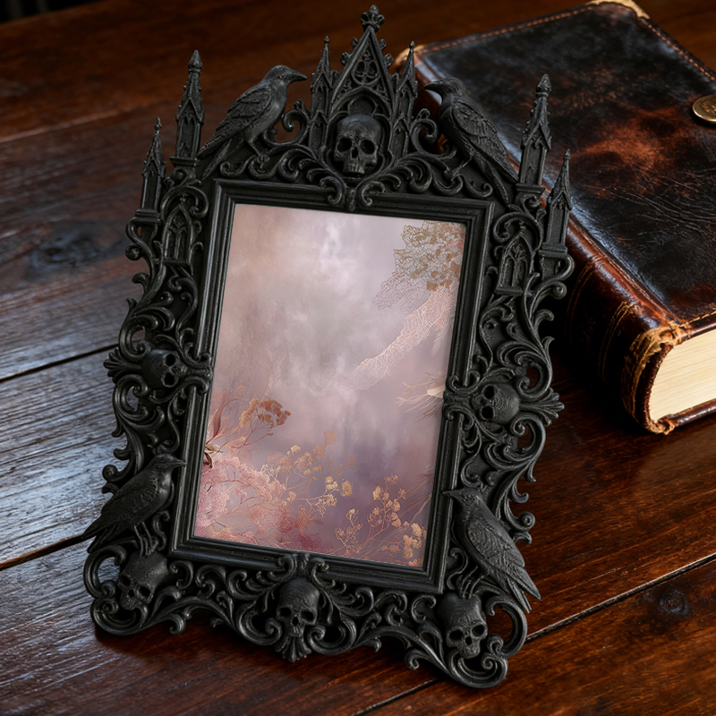 Top-rated Gothic Dark-style Photo Frame | Vampire-themed Bar Wall Decor, Photo Ornament, Dual-use Display, Waterproof Durable Plastic Frame