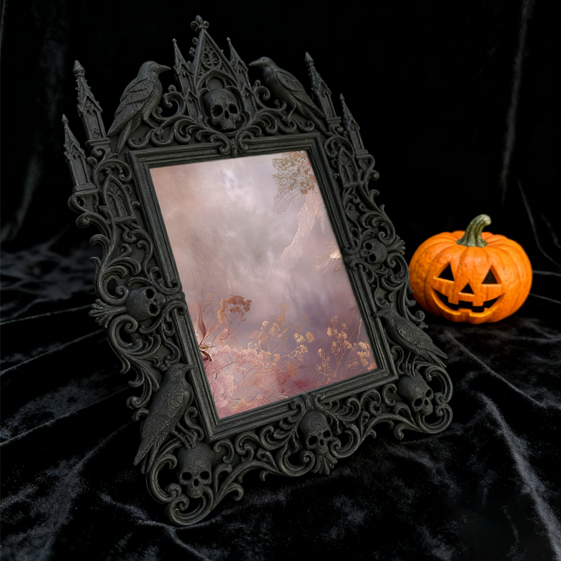 Top-rated Gothic Dark-style Photo Frame | Vampire-themed Bar Wall Decor, Photo Ornament, Dual-use Display, Waterproof Durable Plastic Frame