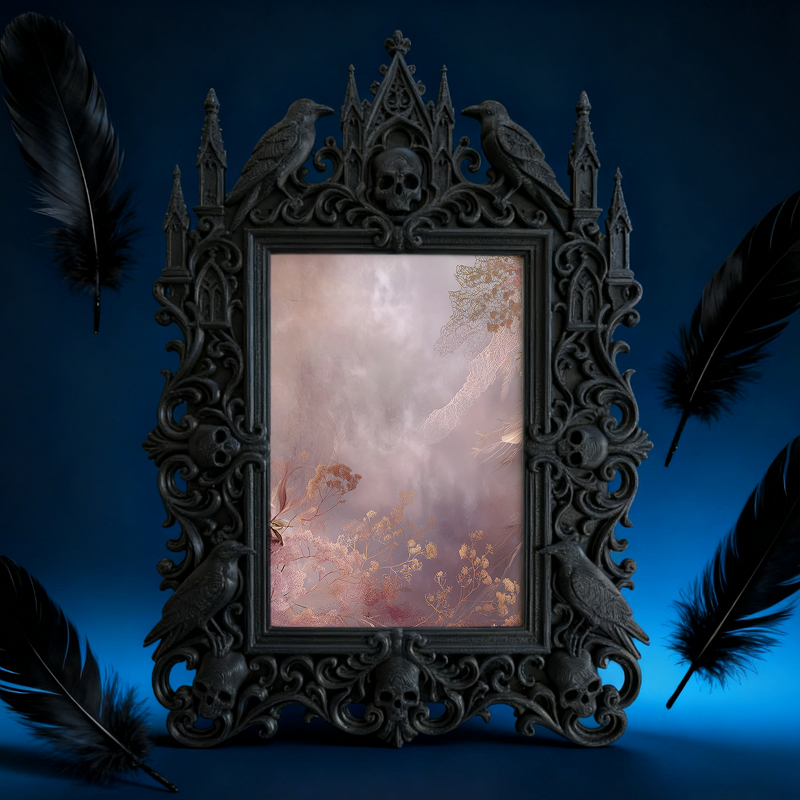 Top-rated Gothic Dark-style Photo Frame | Vampire-themed Bar Wall Decor, Photo Ornament, Dual-use Display, Waterproof Durable Plastic Frame