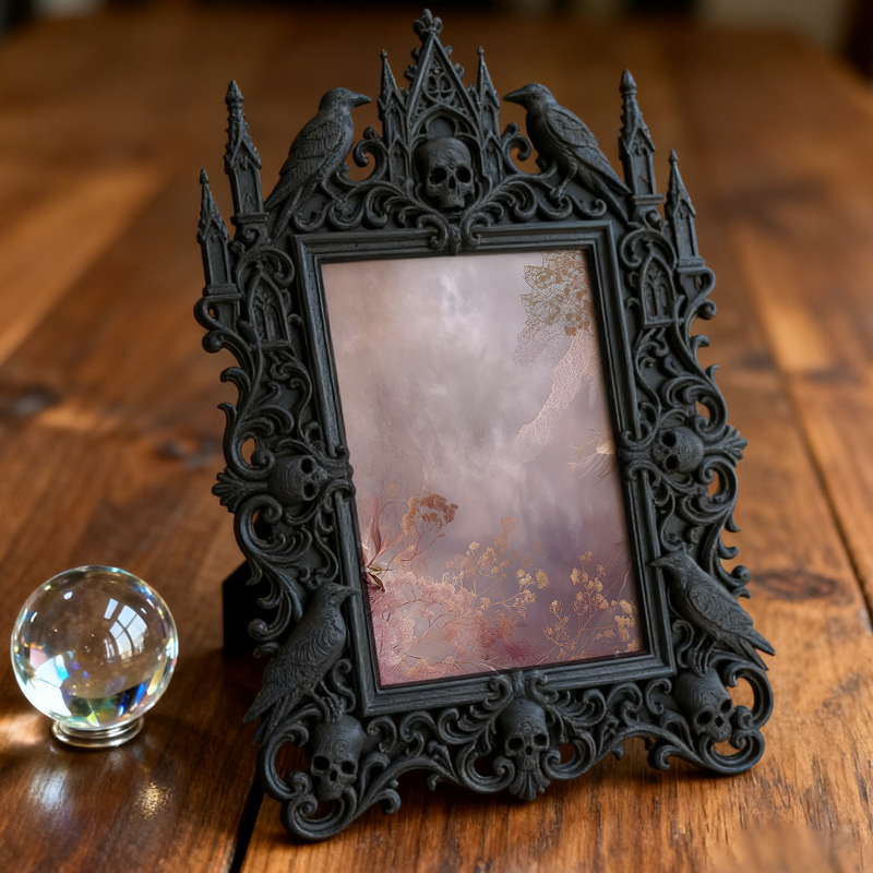 Top-rated Gothic Dark-style Photo Frame | Vampire-themed Bar Wall Decor, Photo Ornament, Dual-use Display, Waterproof Durable Plastic Frame