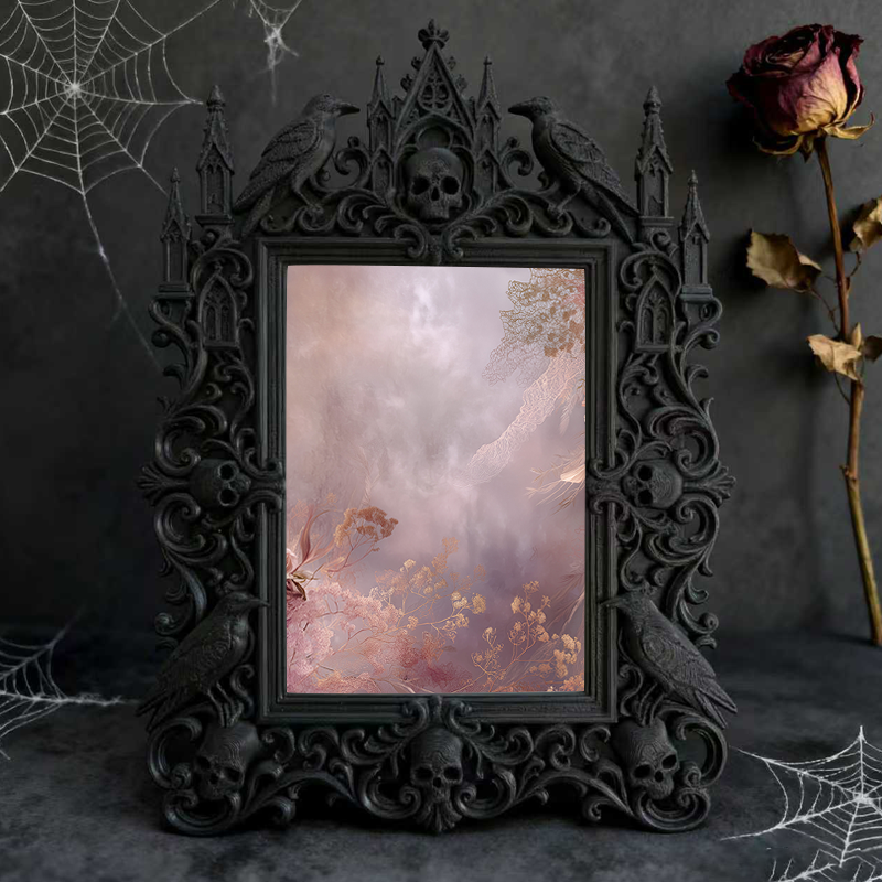 Top-rated Gothic Dark-style Photo Frame | Vampire-themed Bar Wall Decor, Photo Ornament, Dual-use Display, Waterproof Durable Plastic Frame