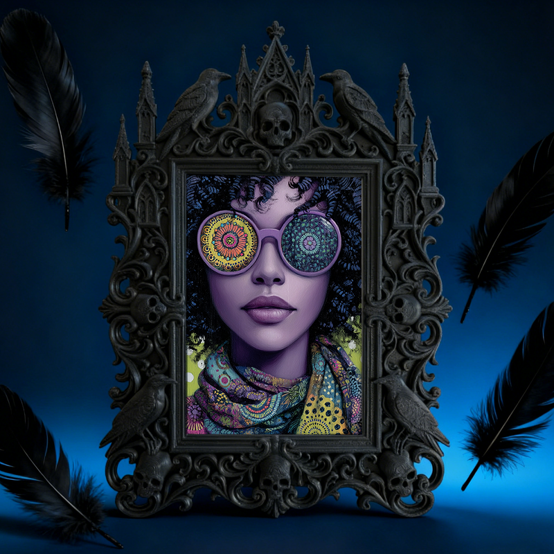 Bestseller Gothic Dark-style Photo Frame | Occult Bookstore Shelf Decor, Photo Ornament, Wall-mountable & Tabletop, Waterproof Lightweight F