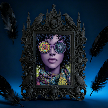 Bestseller Gothic Dark-style Photo Frame | Occult Bookstore Shelf Decor, Photo Ornament, Wall-mountable & Tabletop, Waterproof Lightweight F