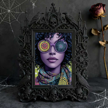 Bestseller Gothic Dark-style Photo Frame | Occult Bookstore Shelf Decor, Photo Ornament, Wall-mountable & Tabletop, Waterproof Lightweight F