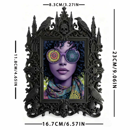 Bestseller Gothic Dark-style Photo Frame | Occult Bookstore Shelf Decor, Photo Ornament, Wall-mountable & Tabletop, Waterproof Lightweight F