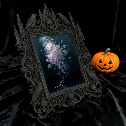 Luxury Gothic Dark-style Photo Frame | Gothic-style Tattoo Flash Shop Decor, Photo Ornament, Wall-mountable & Tabletop, Waterproof Matte Pla