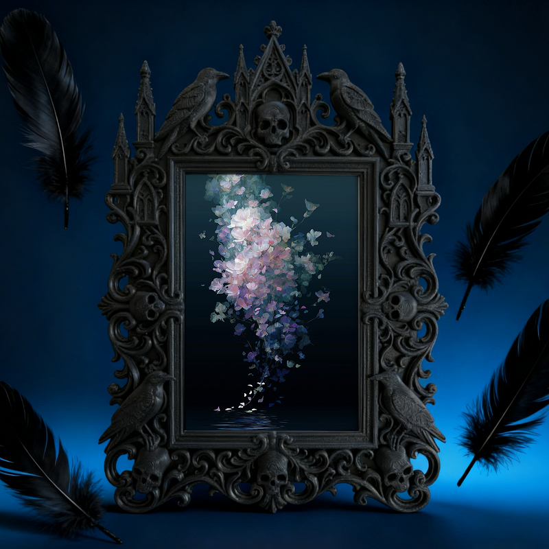 Luxury Gothic Dark-style Photo Frame | Gothic-style Tattoo Flash Shop Decor, Photo Ornament, Wall-mountable & Tabletop, Waterproof Matte Pla