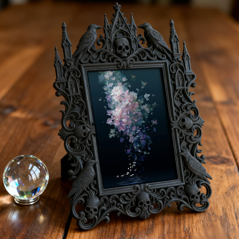 Luxury Gothic Dark-style Photo Frame | Gothic-style Tattoo Flash Shop Decor, Photo Ornament, Wall-mountable & Tabletop, Waterproof Matte Pla